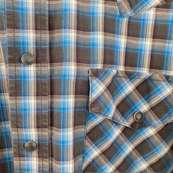 Cinch NEW Classic Cowboy Collection Black & Blue Plaid Snap Long Sleeve Shirt XL - Picture 4 of 7